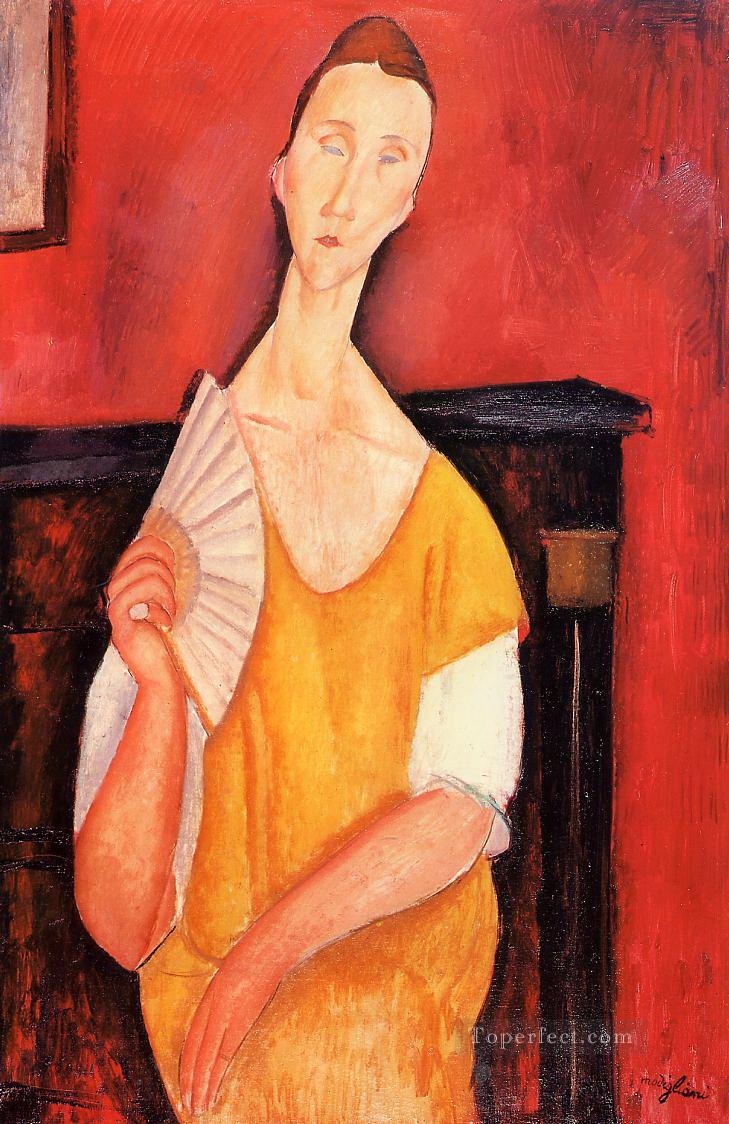 Mujer con abanico lunia czechowska 1919 Amedeo Modigliani Pintura al óleo